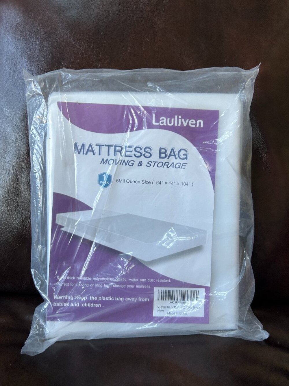 5 Mil Mattress Bag for Moving & Storage -  Queen Size - Heavy Duty